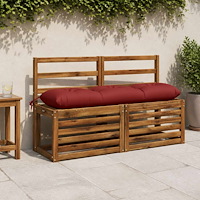 vidaXL 2-delade Bänk Kuddar VIANEN 100% Polyester Röd 110 x 30 x 12 cm