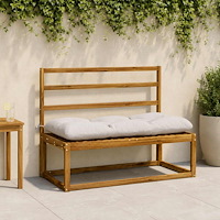 vidaXL 2-delade Bänk Kuddar VIANEN 100% Polyester Vit 110 x 50 x 12 cm