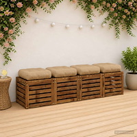 vidaXL 4-delade Sittdynor VIANEN 4 st 100% Polyester Sand
