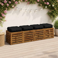 vidaXL 4-delade Sittdynor VIANEN 4 st 100% Polyester Svart