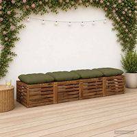 vidaXL Sittkuddar VIANEN 4 st 100% Polyester Olivgrön 45 x 45 x 12 cm
