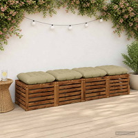 vidaXL Sittkuddar VIANEN 4 st 100% Polyester Ljusgrön 50 x 50 x 12 cm