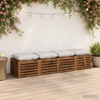 vidaXL Sittkuddar VIANEN 4 st 100% Polyester Vit 50 x 50 x 12 cm