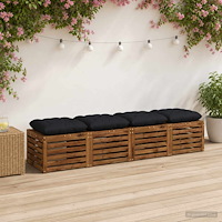vidaXL Sittkuddar VIANEN 4 st 100% Polyester Mörkblå 50 x 50 x 12 cm