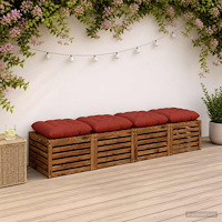 vidaXL Sittkuddar VIANEN 4 st 100% Polyester Röd 50 x 50 x 12 cm