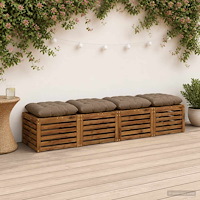 vidaXL Sittkuddar VIANEN 4 st 100% Polyester Taupe 60 x 60 x 12 cm