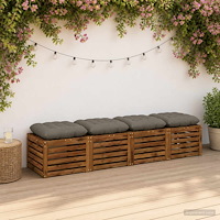 vidaXL Sittkuddar VIANEN 4 st 100% Polyester Grå 60 x 60 x 12 cm