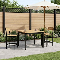 vidaXL Kaffeebord Vit och svart 60 x 60,5 x 36 cm Massivt Akaciaträ