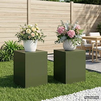 vidaXL Växtställ 2 pcs Olivgrön 30 x 30 x 40 cm Stål