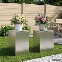 vidaXL Växtställ 2 pcs Silver 30 x 30 x 40 cm Stål