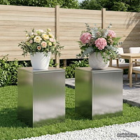 vidaXL Växtställ 2 pcs Silver 30 x 30 x 40 cm Rostfritt stål
