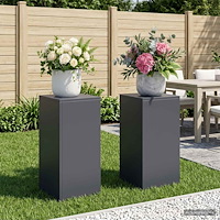 vidaXL Växtställ 2 pcs Antracit 30 x 30 x 60 cm Galvaniserat stål