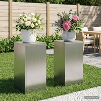 vidaXL Växtställ 2 pcs Silver 30 x 30 x 60 cm Stål