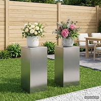 vidaXL Växtställ 2 pcs Silver 30 x 30 x 60 cm Rostfritt stål