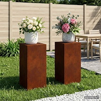 vidaXL Växtställ 2 pcs Rostig 30 x 30 x 60 cm Väderbeständig stål