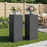 vidaXL Växtställ 2 pcs Antracit 30 x 30 x 80 cm Galvaniserat stål