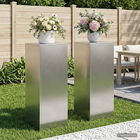 vidaXL Växtställ 2 pcs Silver 30 x 30 x 80 cm Stål