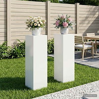 vidaXL Växtställ 2 st Vit 30 x 30 x 100 cm Stål