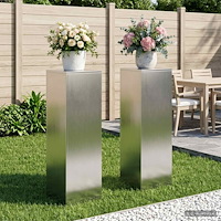 vidaXL Växtställ 2 pcs Silver 30 x 30 x 100 cm Stål