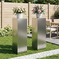 vidaXL Växtställ 2 pcs Silver 30 x 30 x 100 cm Rostfritt stål