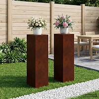 vidaXL Växtställ 2 pcs Rostig 30 x 30 x 100 cm Väderbeständig stål