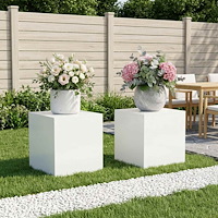 vidaXL Växtställ 2 pcs Vit 40 x 40 x 40 cm Stål