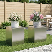 vidaXL Växtställ 2 pcs Silver 40 x 40 x 40 cm Stål