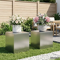 vidaXL Växtställ 2 pcs Silver 40 x 40 x 40 cm Rostfritt stål