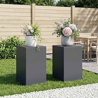 vidaXL Växtställ 2 pcs Antracit 40 x 40 x 60 cm Galvaniserat stål