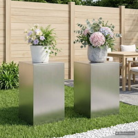 vidaXL Växtställ 2 pcs Silver 40 x 40 x 60 cm Stål