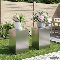 vidaXL Växtställ 2 pcs Silver 40 x 40 x 60 cm Rostfritt stål