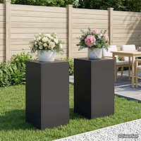 vidaXL Växtställ 2 pcs Svart 40 x 40 x 80 cm Stål