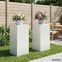 vidaXL Växtställ 2 st Vit 40 x 40 x 80 cm Stål