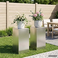 vidaXL Växtställ 2 st Silver 40 x 40 x 80 cm Stål