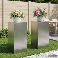vidaXL Växtställ 2 st Silver 40 x 40 x 80 cm Rostfritt stål