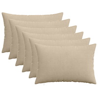 vidaXL Kuddöverdrag 6 st HEERLEN Taupe 50 x 80 cm manchester