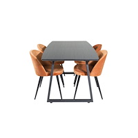 Venture Home Inca Matbord med Velvet Stolarna