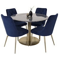 Venture Home Estelle Matbord med Velvet Deluxe Stolarna