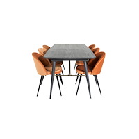 Venture Home Gold Matbord med Velvet Stolarna