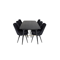 Venture Home Gold Matbord med Velvet Deluxe Stolarna
