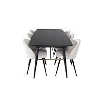 Venture Home Gold Matbord med Velvet Stolarna