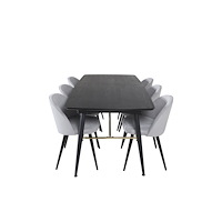 Venture Home Gold Matbord med Velvet Stolarna