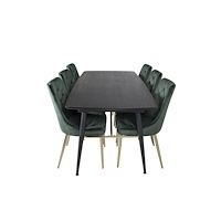Venture Home Gold Matbord med Velvet Deluxe Stolarna