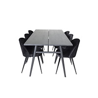 Venture Home Sleek Matbord med Velvet Stolarna