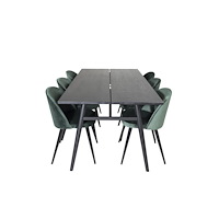 Venture Home Sleek Matbord med Velvet Stolarna