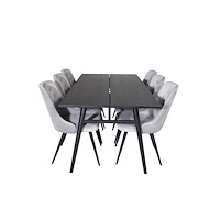 Venture Home Sleek Matbord med Velvet Deluxe Stolarna