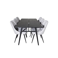 Venture Home Sleek Matbord med Velvet Deluxe Stolarna