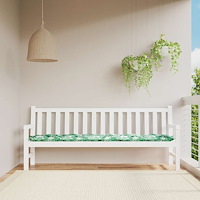 vidaXL Trädgårdsbänkkudde lövmönster 200x50x7 cm Oxfordtyg