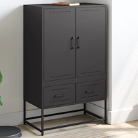 vidaXL Högskåp svart 68x39x111,5 cm stål