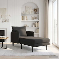 vidaXL Stor schäslong Svart Bouclé